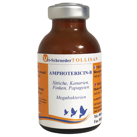 Amphotericin-B - Vet-Schroeder Tollisan - Anti-fungal - Megabac Treatment - Avian Medication - Bird Supplies