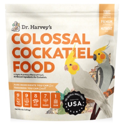 Colosssal Cockatiel Food - Dr. Harvey's Naturally Fortified Cockatiel Diet - Cockatiel Food - Cockatiel Supplies