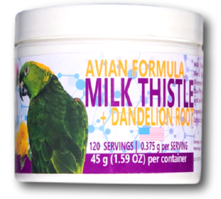 Milk Thistle & Dandelion Root- Avian Formula- Equa Holistics Animal Supplements - Liver Support - Detox - Support Supplement - Avian Medication - Bird Supplies