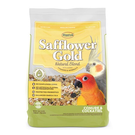 Higgins Safflower Gold-Fortified Diet for small to medium Hookbills-Bird Food-Lady Gouldian Finch Supplies USA